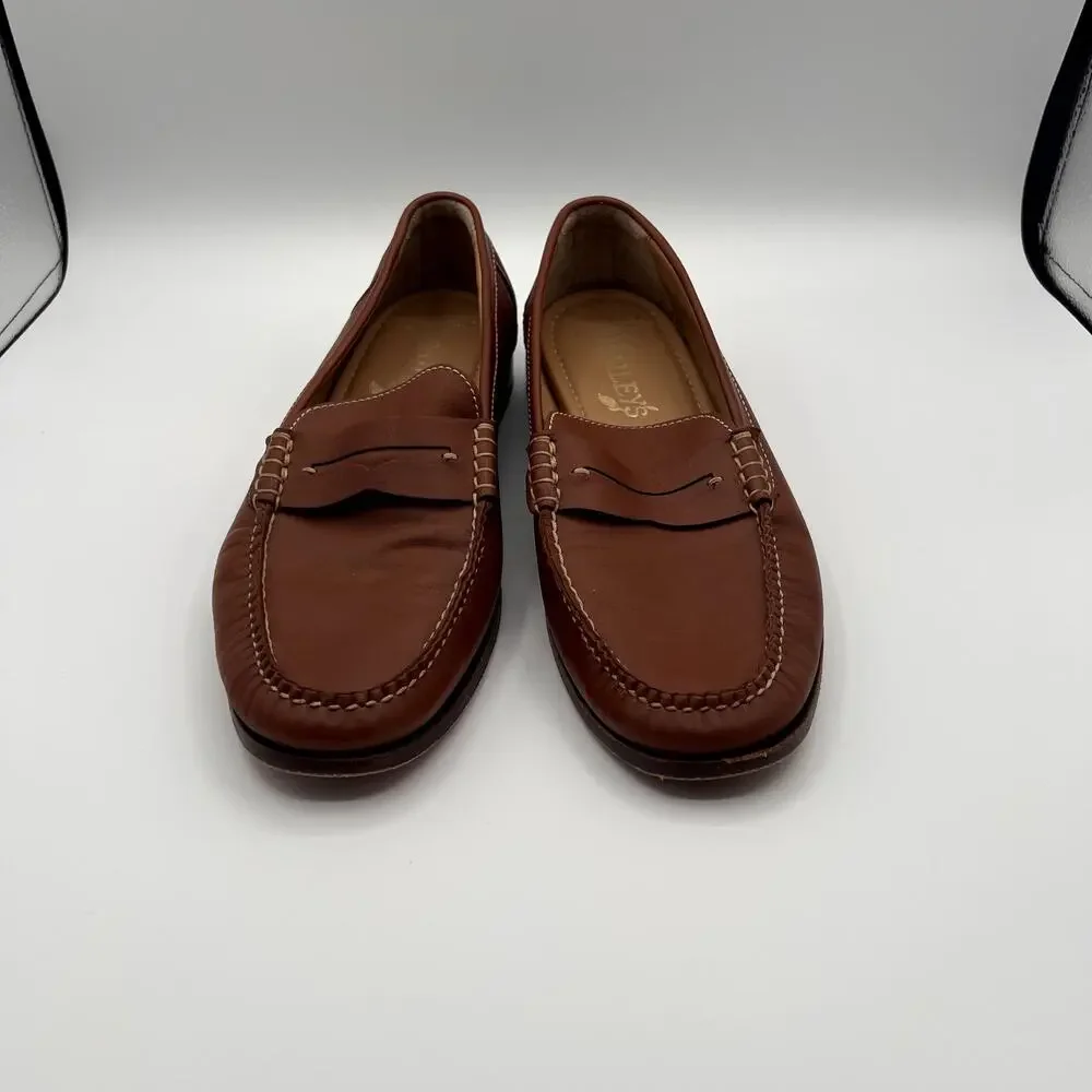 BAILEY'S Brown Leather Penny Loafers Mens Shoes